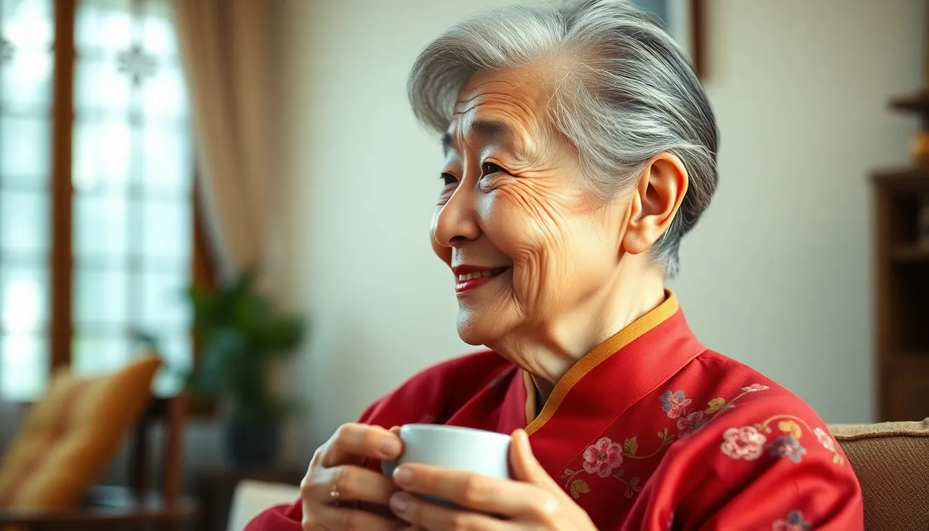 활짝 웃는 노년 부부